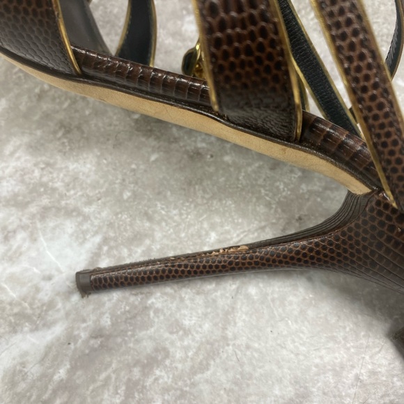 Dolce and Gabbana Vintage brown leather sandal heel sz 41 - Picture 4 of 6